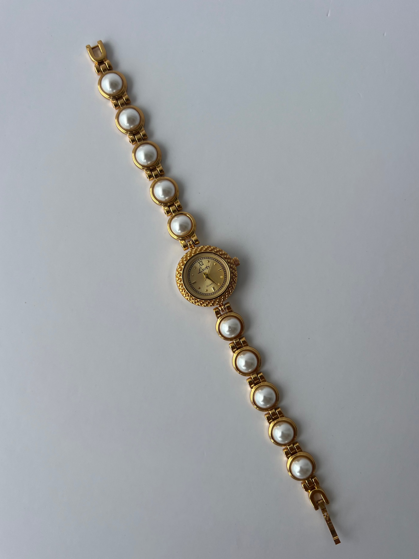 French Pearl Minimalist Gold Womens Watch Small Face