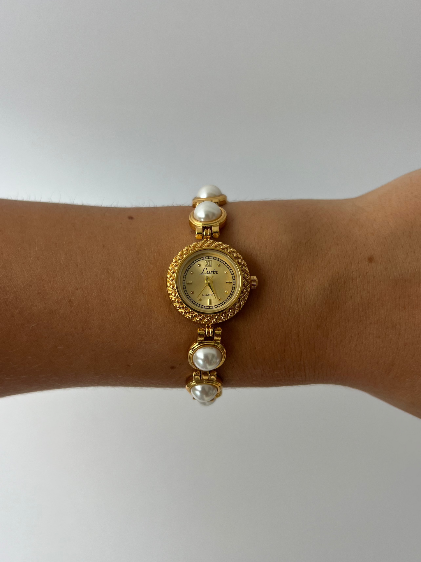 French Pearl Minimalist Gold Womens Watch Small Face