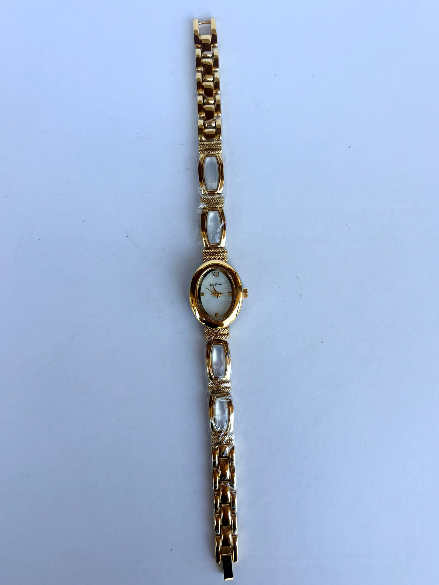 Vintage Greek Opal Detail Gold Womens Watch Dainty Small Face