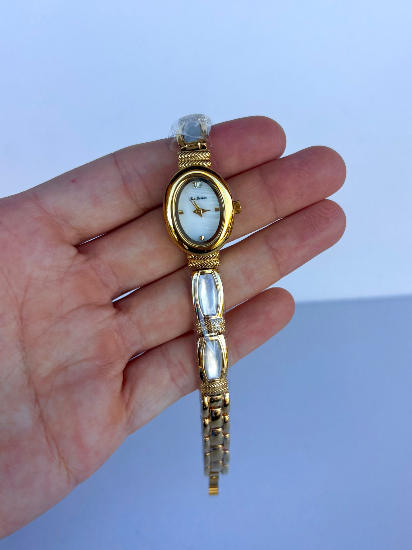 Vintage Greek Opal Detail Gold Womens Watch Dainty Small Face