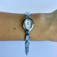 Vintage Greek Opal Detail Silver Womens Watch Dainty Small Face
