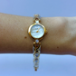 Dainty Vintage Oyster Detail Circle Dial Gold Dainty Womens Watch