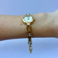 Dainty Vintage Oyster Detail Circle Dial Gold Dainty Womens Watch