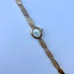 Vintage Beige Stone Bloom Gold Womens Watch Dainty Small Face
