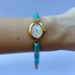 Vintage Light Blue Stone Bloom Gold Womens Watch Dainty Small Face