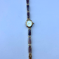 Vintage Purple Stone Bloom Gold Womens Watch Dainty Small Face