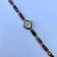 Vintage Purple Stone Bloom Gold Womens Watch Dainty Small Face