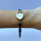 Vintage Purple Stone Bloom Gold Womens Watch Dainty Small Face