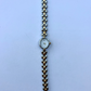 Vintage Classy Green Detail Silver & Gold Two Toned Womens Watch