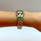 Rare Vintage Rectangle Classy Two Toned Silver & Gold Watch