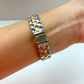 Rare Vintage Rectangle Classy Two Toned Silver & Gold Watch