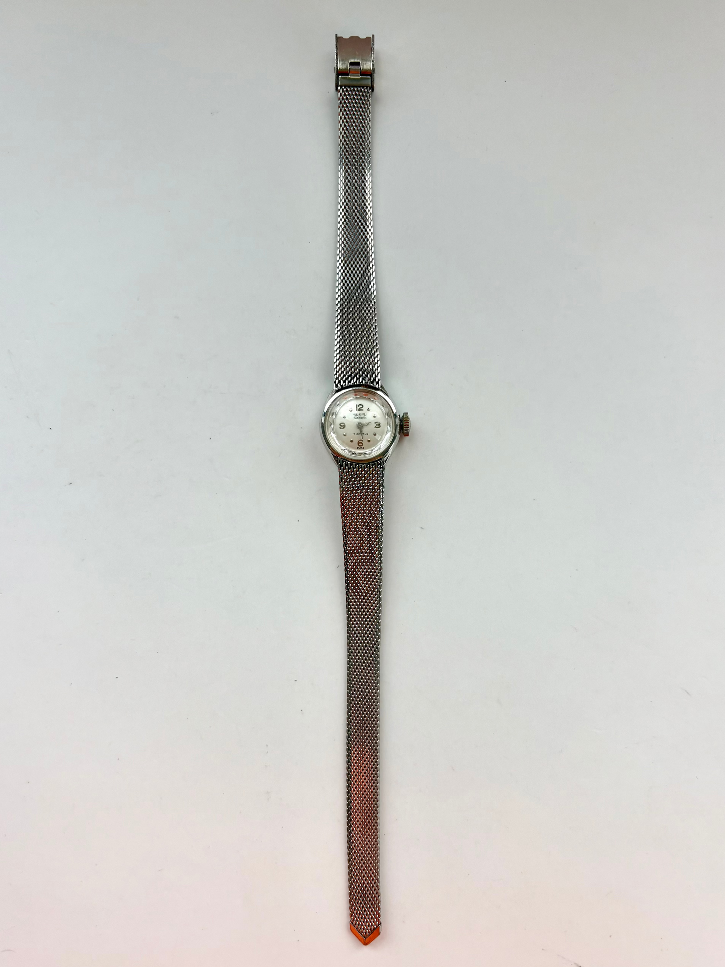 Rare Tiny Face Gruen Classy Silver Watch