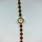 Dainty Vintage Minimalist Gold Brown Stone Womens Watch Small Face