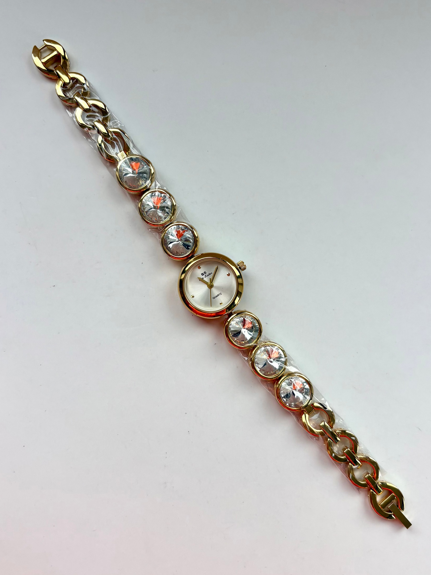 Diamond White Face Gold Womens Watch