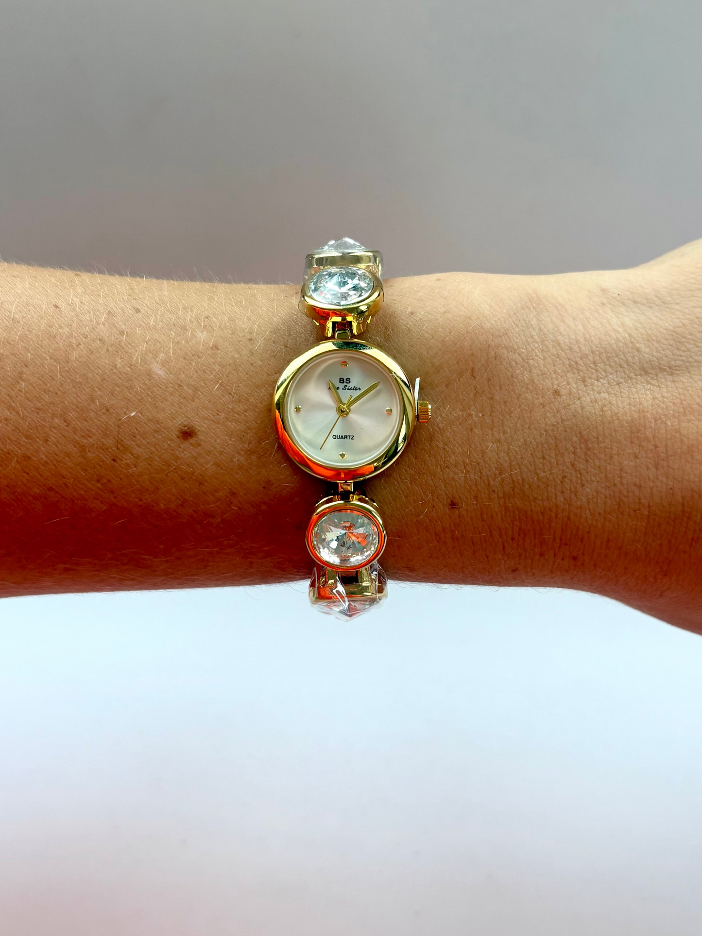Diamond White Face Gold Womens Watch