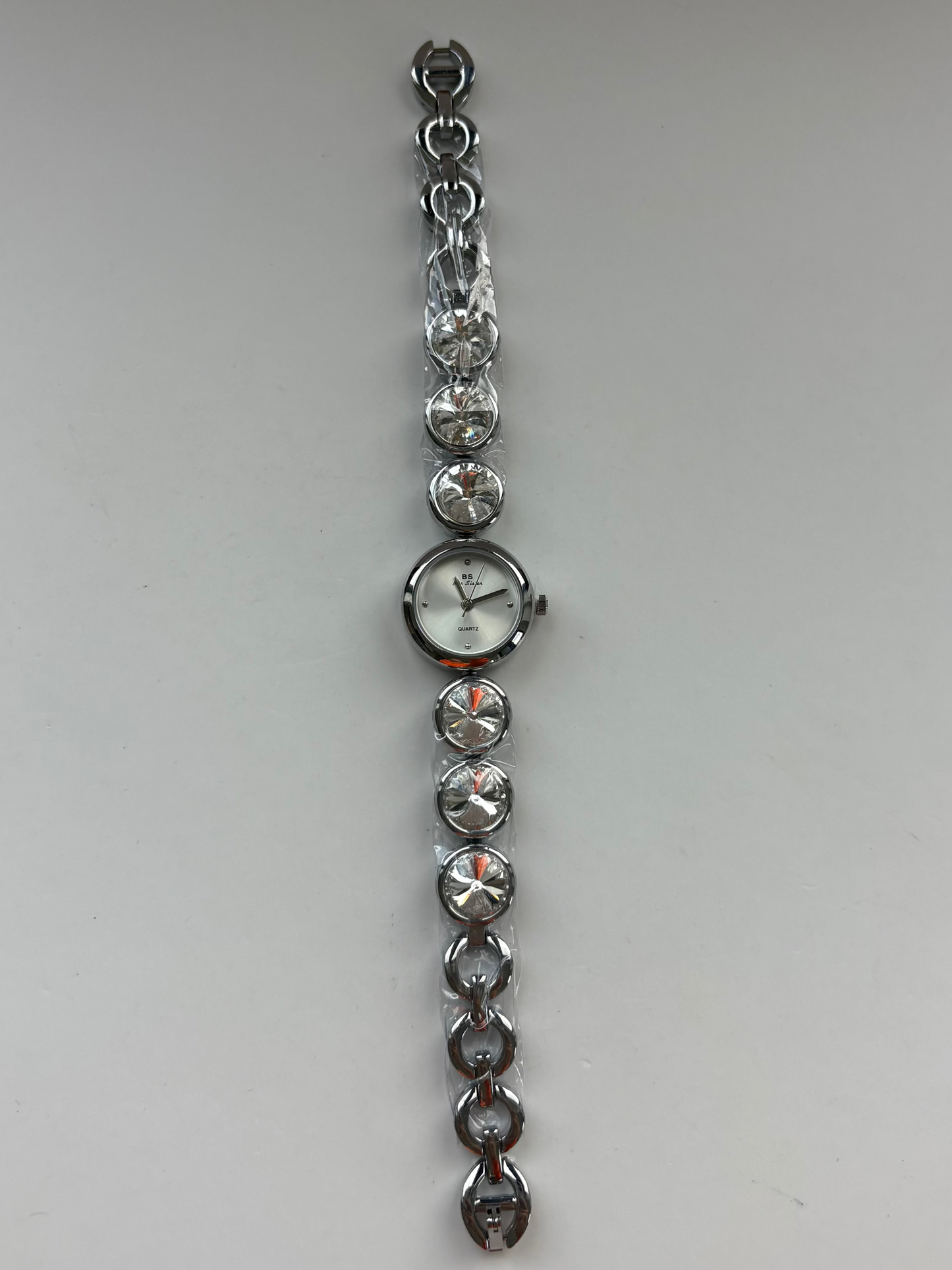 Diamond White Face Silver Womens Watch