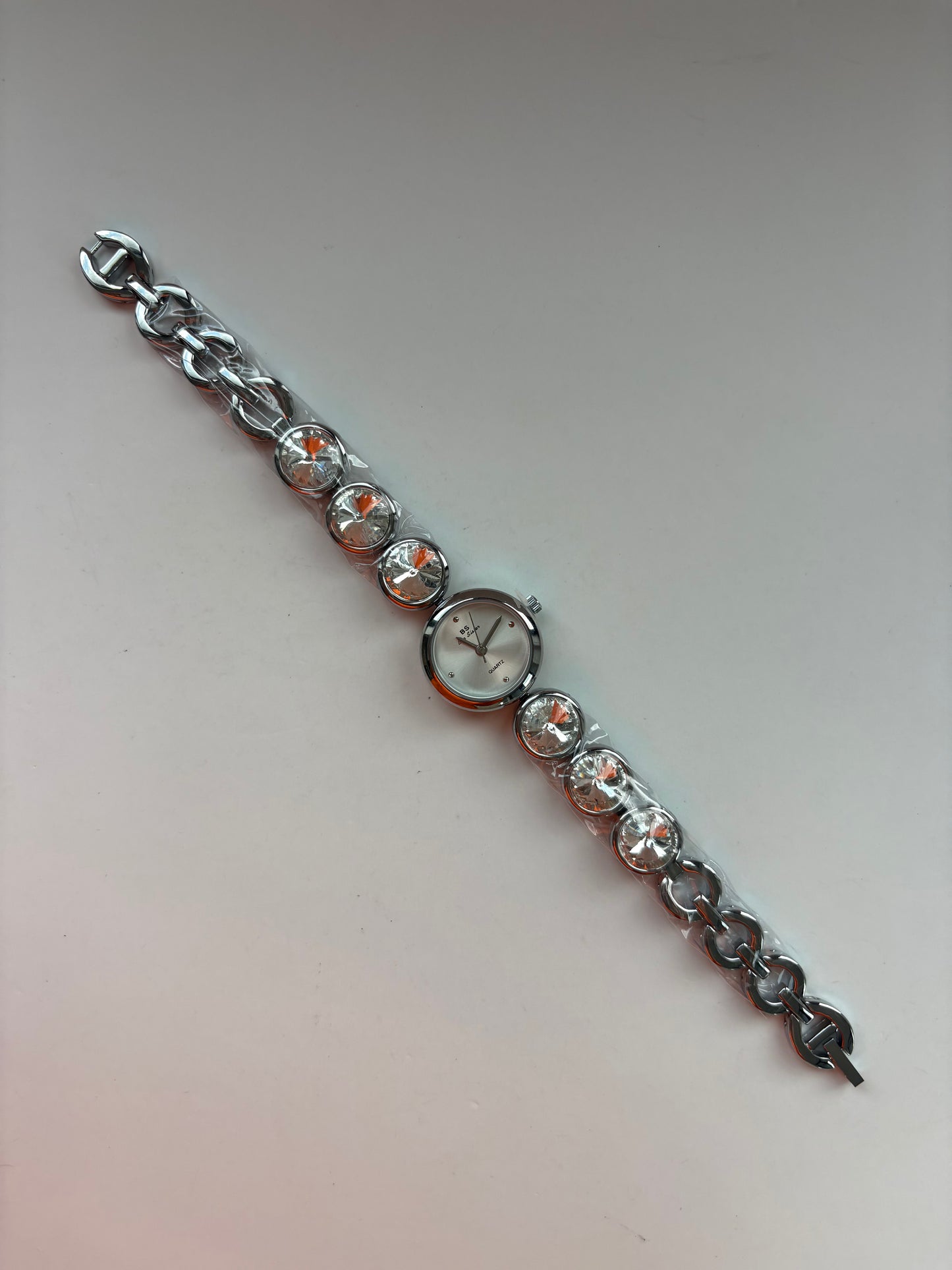 Diamond White Face Silver Womens Watch