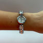 Diamond White Face Silver Womens Watch