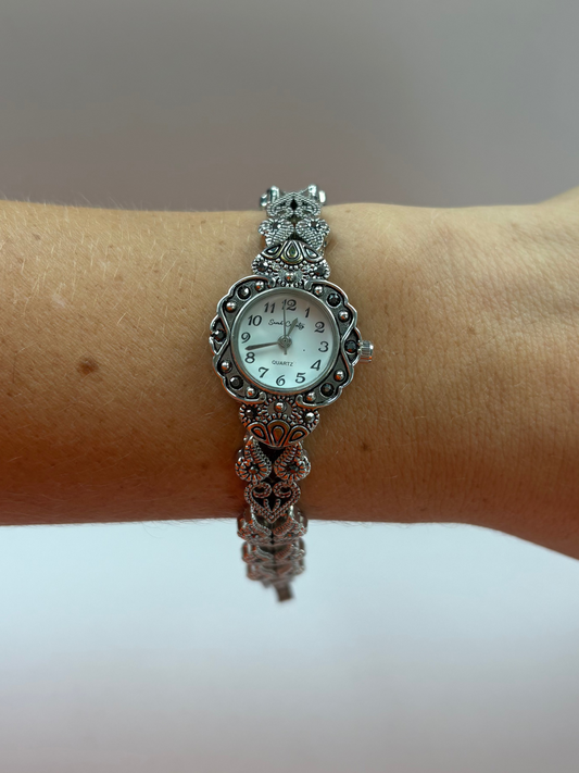 Rare Vintage Silver & Black Royal Womens Watch