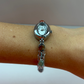 Dainty Vintage Oval Silver Brown Stone Womens Watch Small Face