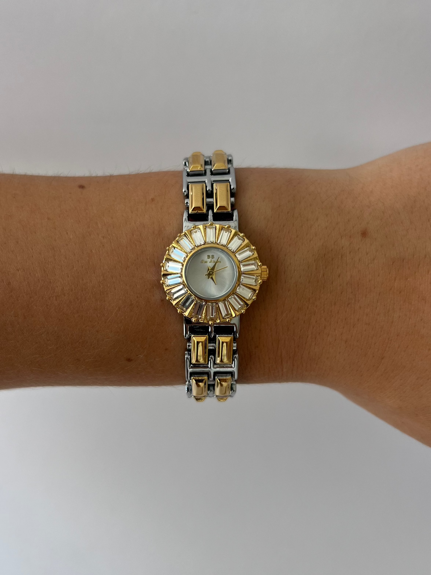 White Face Crown Minimalist 2 Toned Womens Watch Small Face