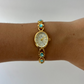 Vintage Blue Diamond Gold Womens Watch Small Face