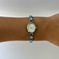 Vintage Blue Diamond Silver Womens Watch Small Face