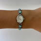 Vintage Blue Diamond Silver Womens Watch Small Face