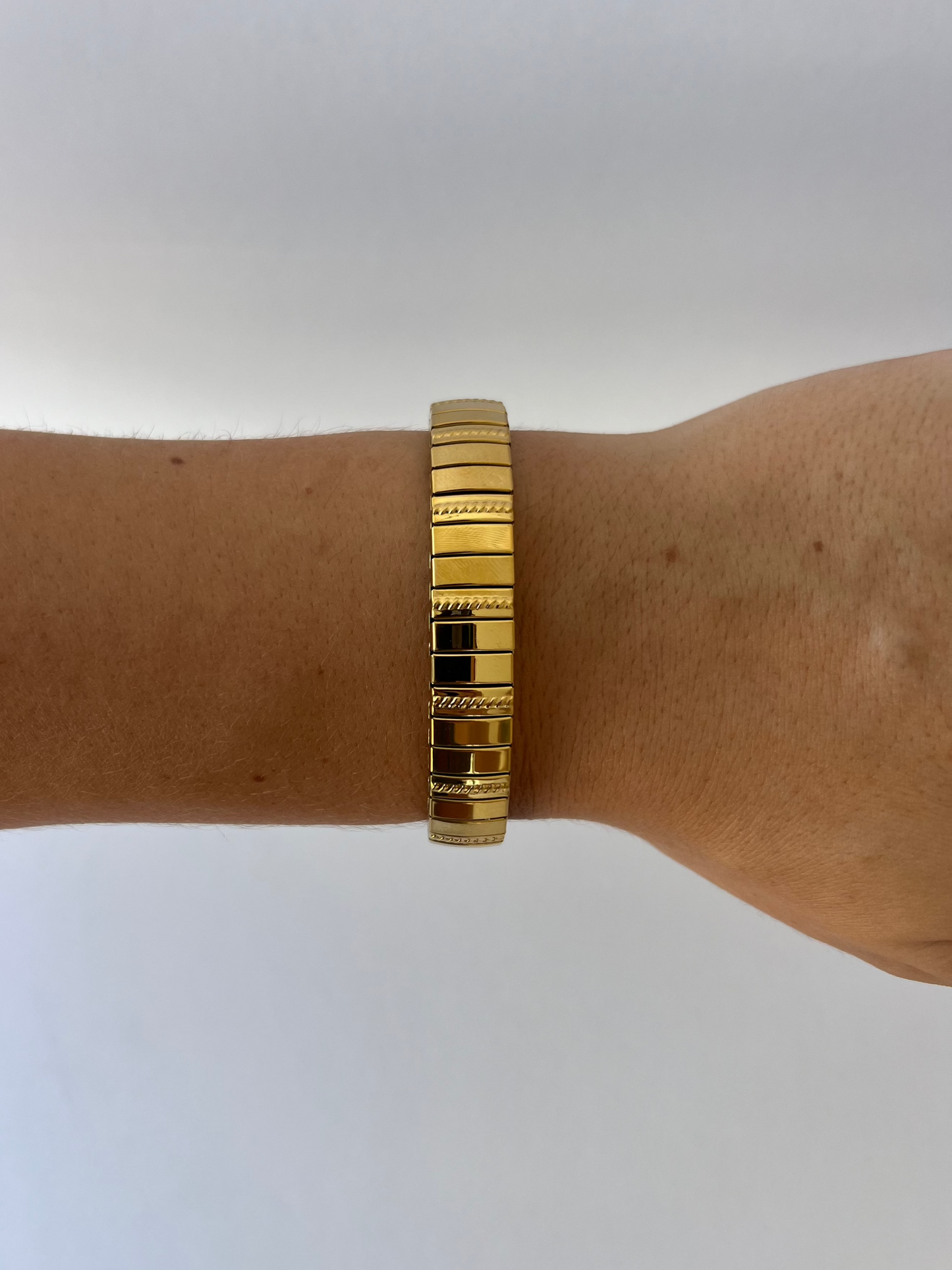 Italian Gold Elastic Bangle Bracelet