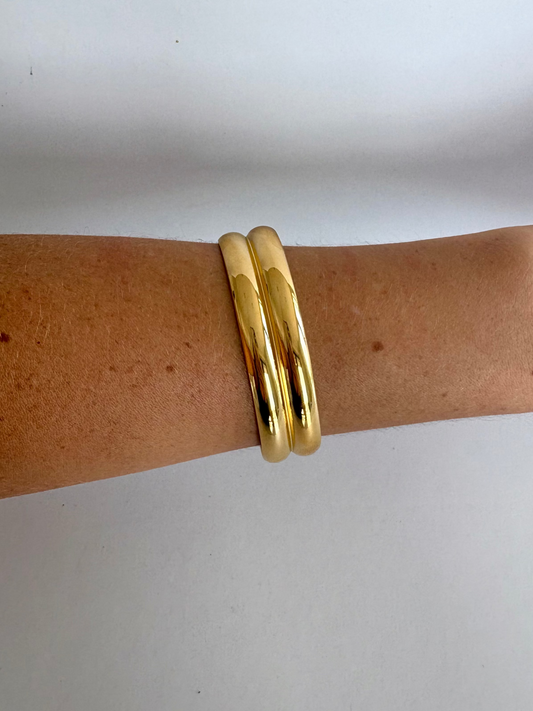 Cuff Bangle Double Bar Gold Bracelet