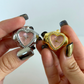 Heart Pink Dial Finger Watch Stretchy Band Elastic Round Simple Dial Quartz Ring Watches