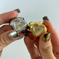 Heart White Dial Finger Watch Stretchy Band Elastic Round Simple Dial Quartz Ring Watches