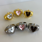 Heart Pink Dial Finger Watch Stretchy Band Elastic Round Simple Dial Quartz Ring Watches