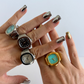 Square White Dial Silver Finger Watch Stretchy Band Elastic Round Simple Dial Quartz Ring Watches