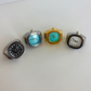 Square Black Dial Silver Finger Watch Stretchy Band Elastic Round Simple Dial Quartz Ring Watches