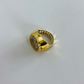 Leopard Round Dial Gold Finger Watch Stretchy Band Quartz Ring Watch