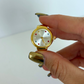 Colorful Diamond Round Dial Gold Finger Watch Stretchy Band Quartz Ring Watch