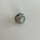 Oval Diamond Round Dial Silver Finger Watch Stretchy Band Quartz Ring Watch