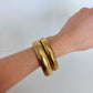 Rare Vintage Gold Stretch Thick&Thin Bangle Set
