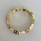 Rare Vintage Fornash Gold, White & Orange Detail Bangle Bracelet