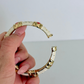 Rare Vintage Fornash Gold, White & Orange Detail Bangle Bracelet