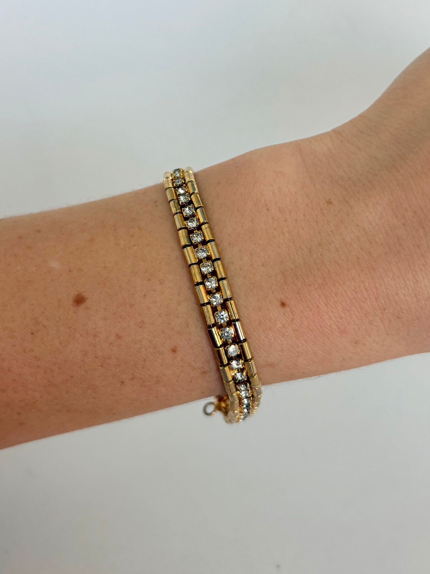 Rare Vintage Gold with Diamond Detail Bracelet