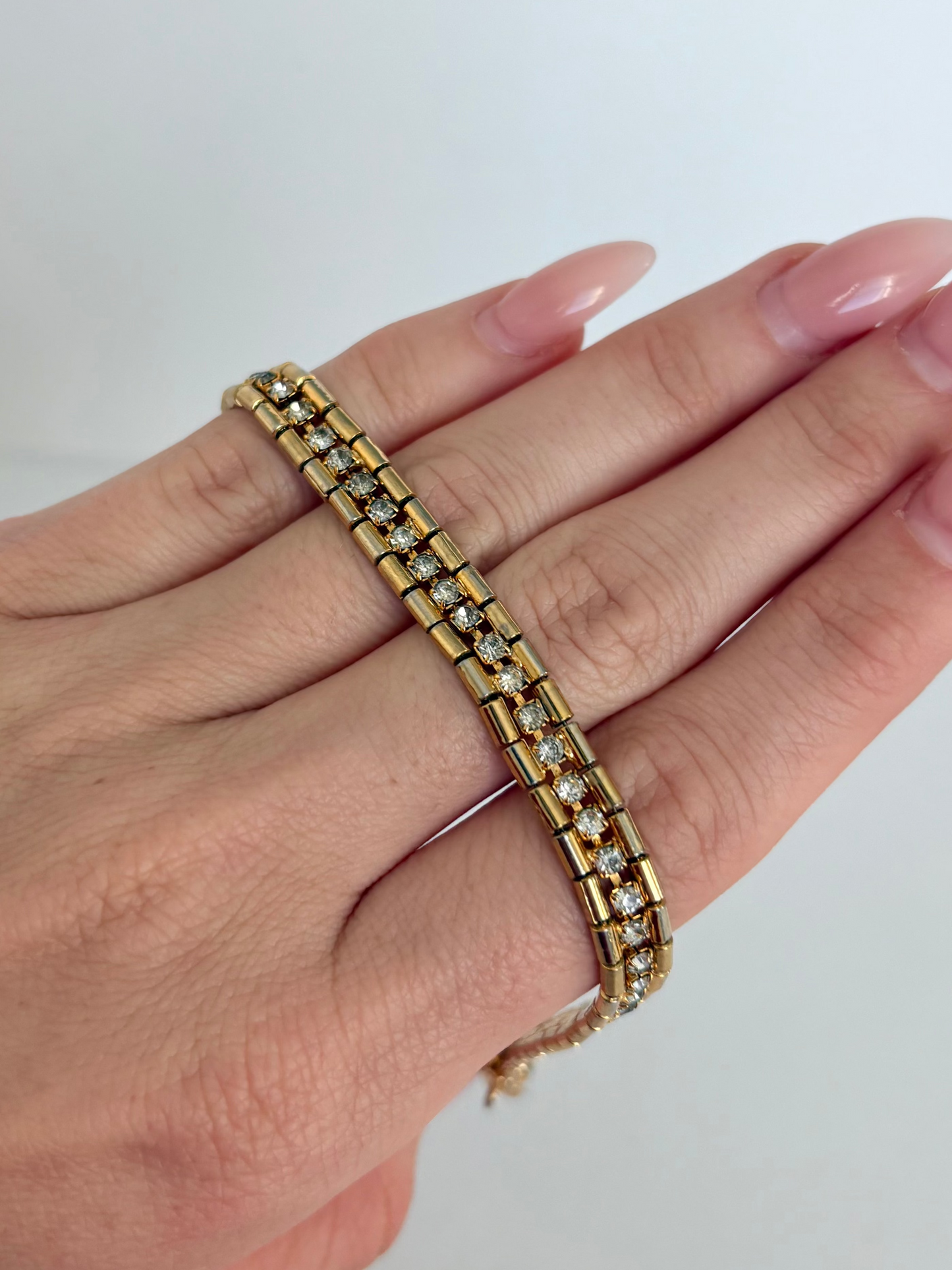 Rare Vintage Gold with Diamond Detail Bracelet