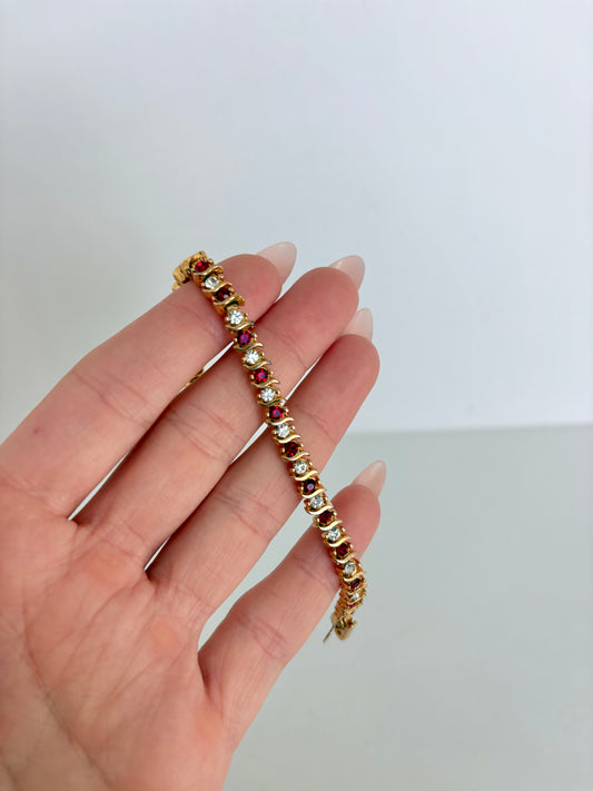 Rare Vintage Gold with Red Rubies Bracelet