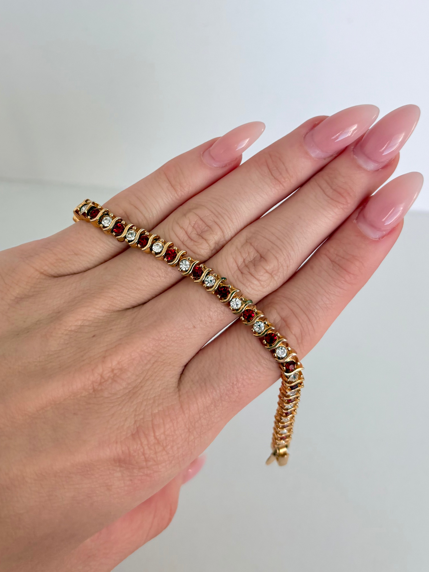 Rare Vintage Gold with Red Rubies Bracelet