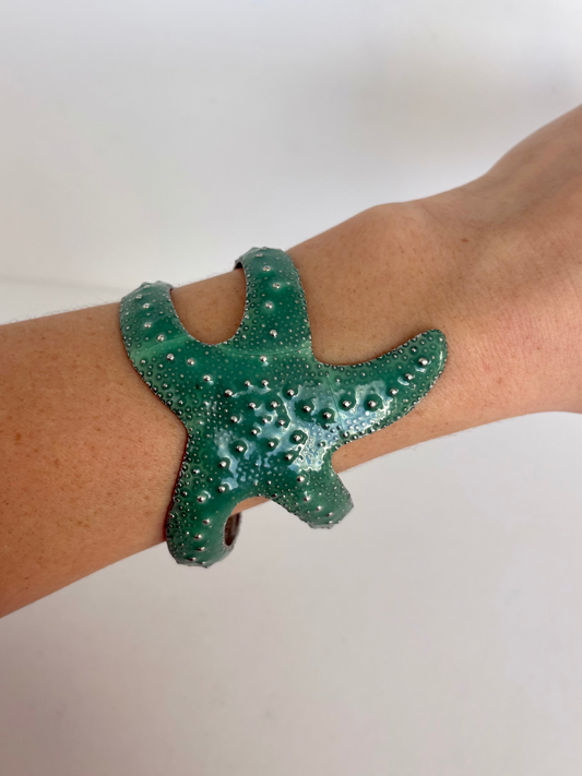 Rare Vintage Statement Green Starfish Silver Cusp