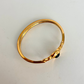 Rare Vintage Black Onyx Stone Detail Gold Bangle Bracelet