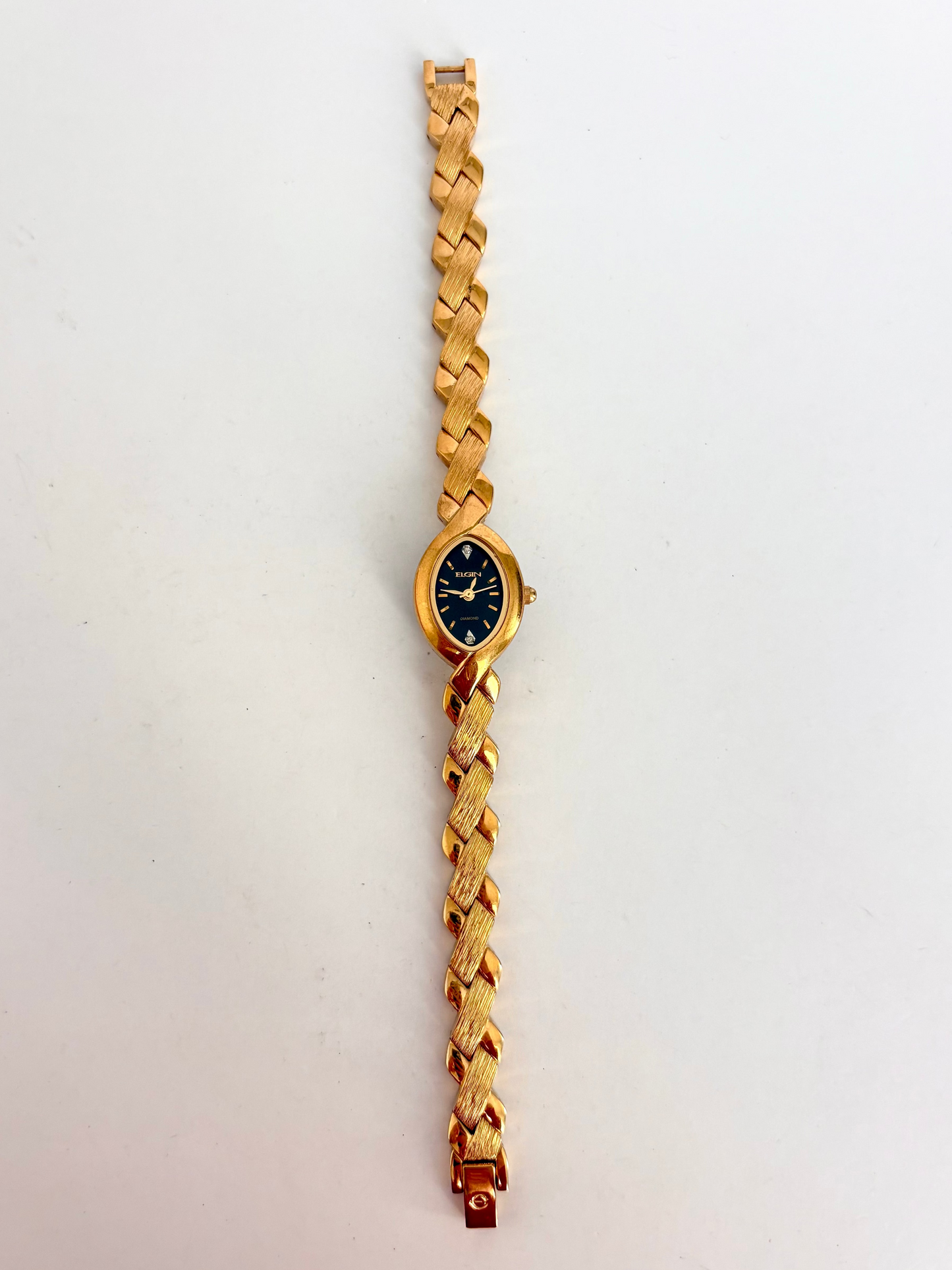 Rare Vintage Gold Womens Watch with Black Dial