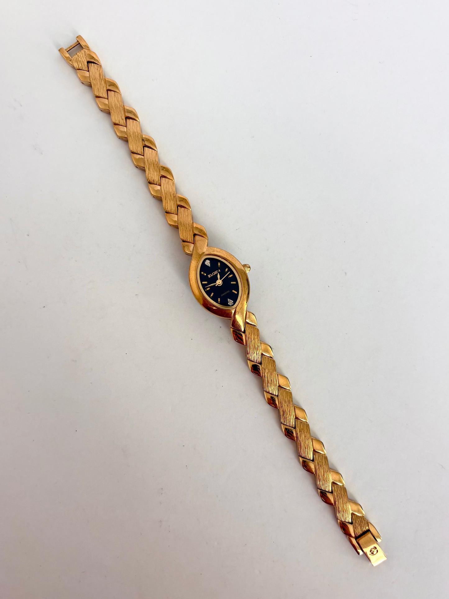 Rare Vintage Gold Womens Watch with Black Dial
