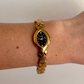 Rare Vintage Gold Womens Watch with Black Dial